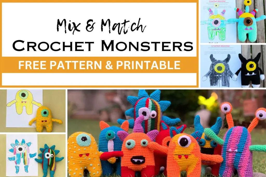 Mix & Match crochet monsters with various designs