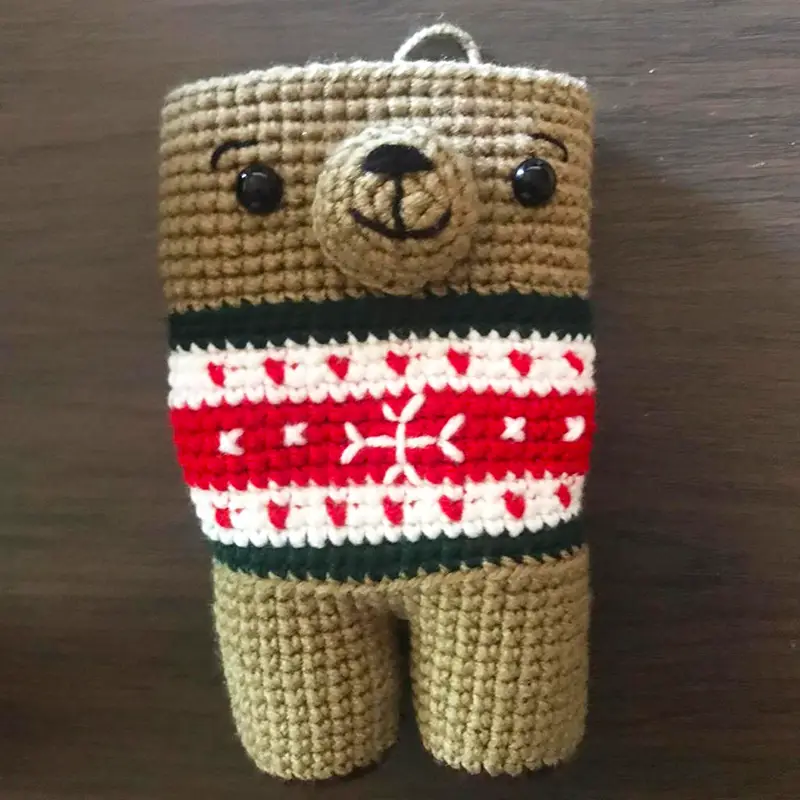 eye placement for Christmas bear