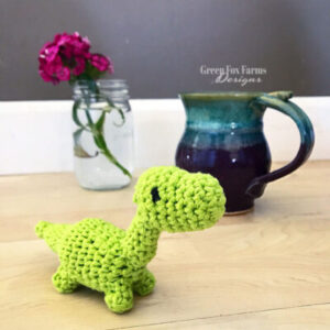 small crochet dinosaur
