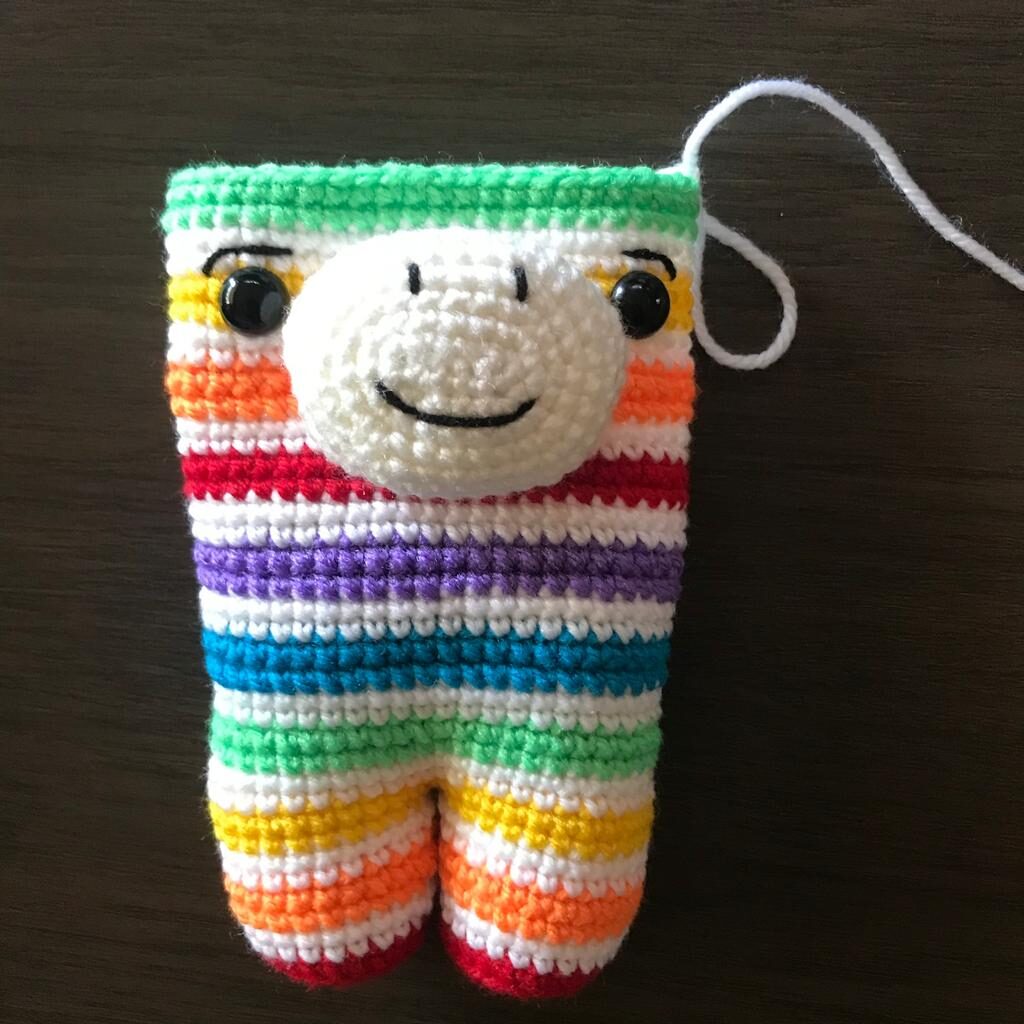 crochet rainbow zebra eye placement