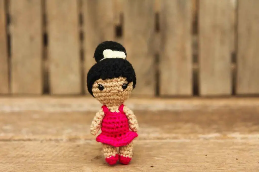 small crochet ballerina doll