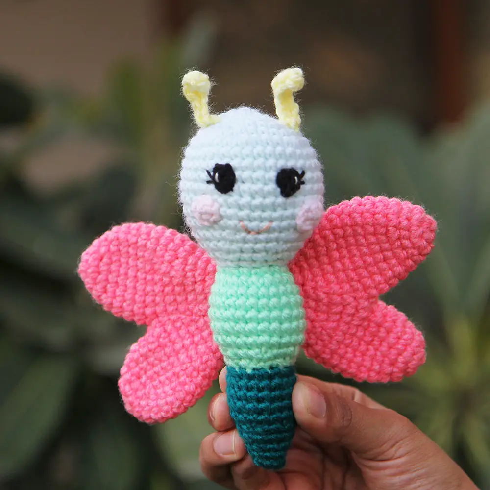 butterfly crochet rattle