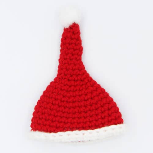 Red crocheted Santa hat