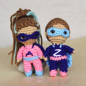small crochet superhero dolls for stocking stuffers