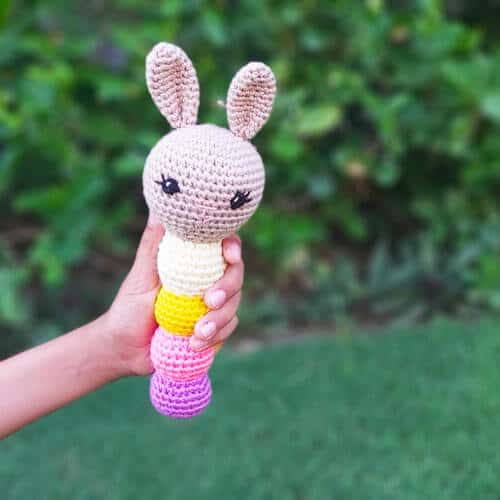 crochet rabbit rattle