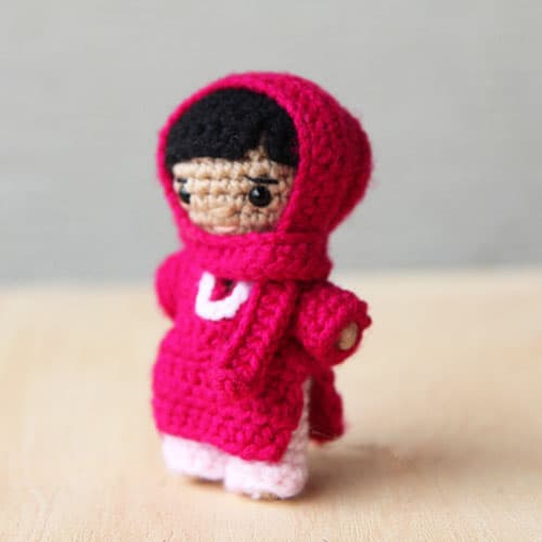 small crochet malala doll with salwar kurta