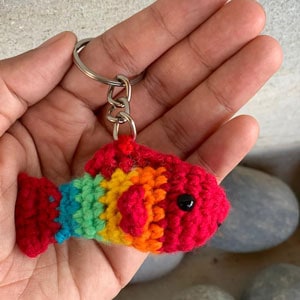 fish crochet keychain