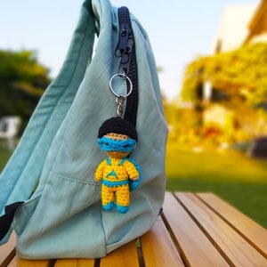 superhero crochet bag charm
