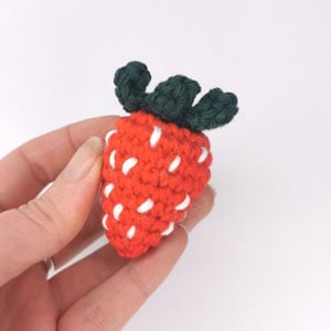 small crochet strawberry