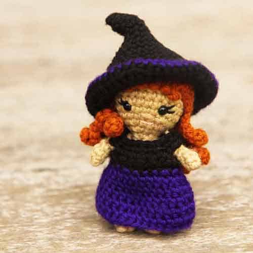 small crochet witch amigurumi doll