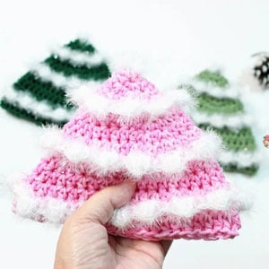Christmas tree crochet dishcloth
