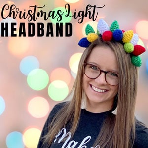 crochet Christmas light hairband