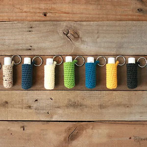 crochet chapstick holder keychains