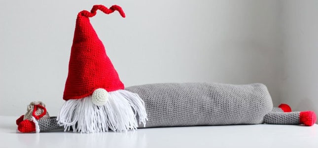 crochet gnome pillow