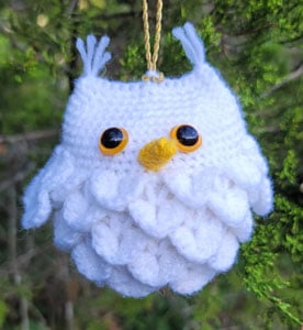 crochet owl ornament