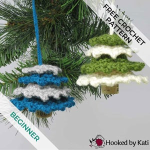 frilly tree crochet ornaments