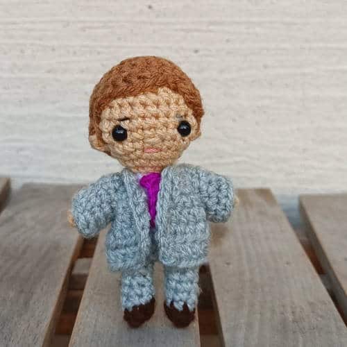 small crochet groom doll
