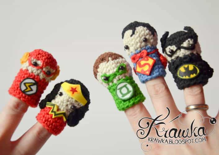 crochet superhero finger puppets