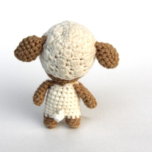 back of the crochet sheep with a short tail