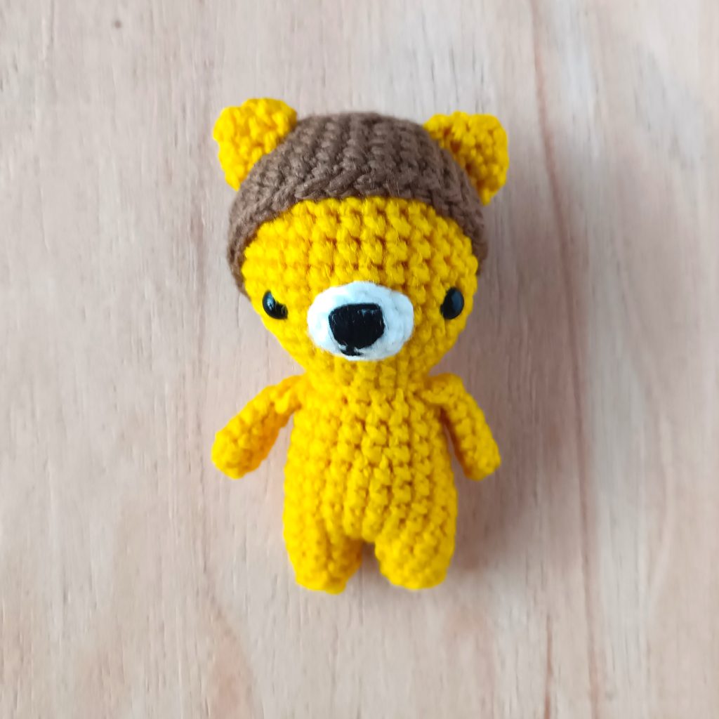crochet lion with hair cap and ears