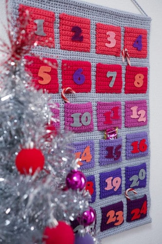 long calendar with blocks numbered with felt letters