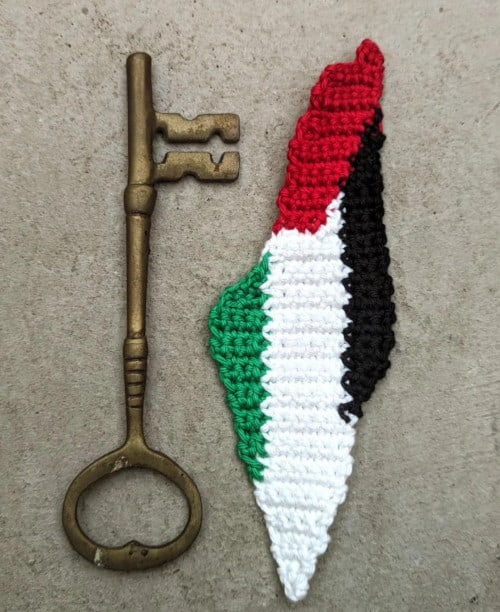 crochet map of Palestine