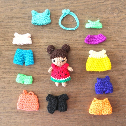 crochet doll with removable clothes