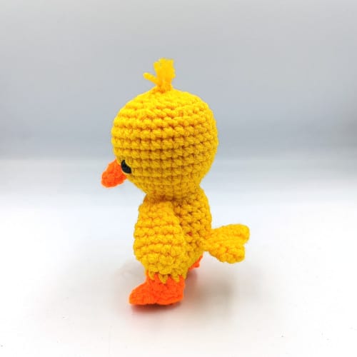 Tail at the back of a crochet duck