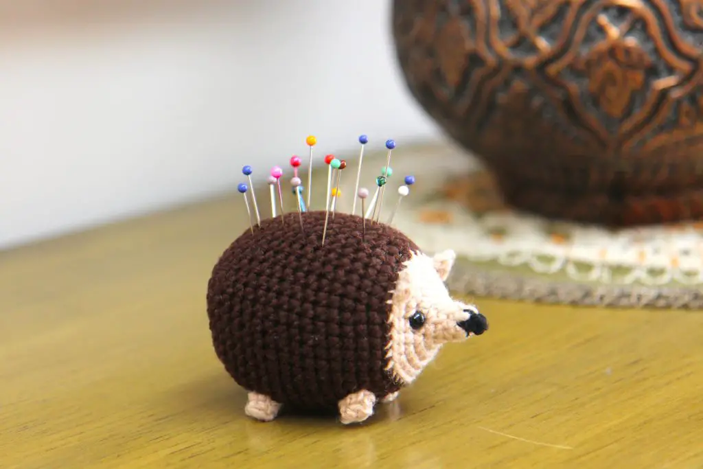 crochet hedgehog pincushion