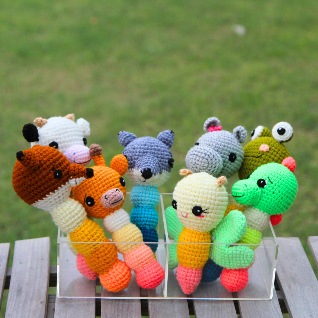 crochet baby rattles