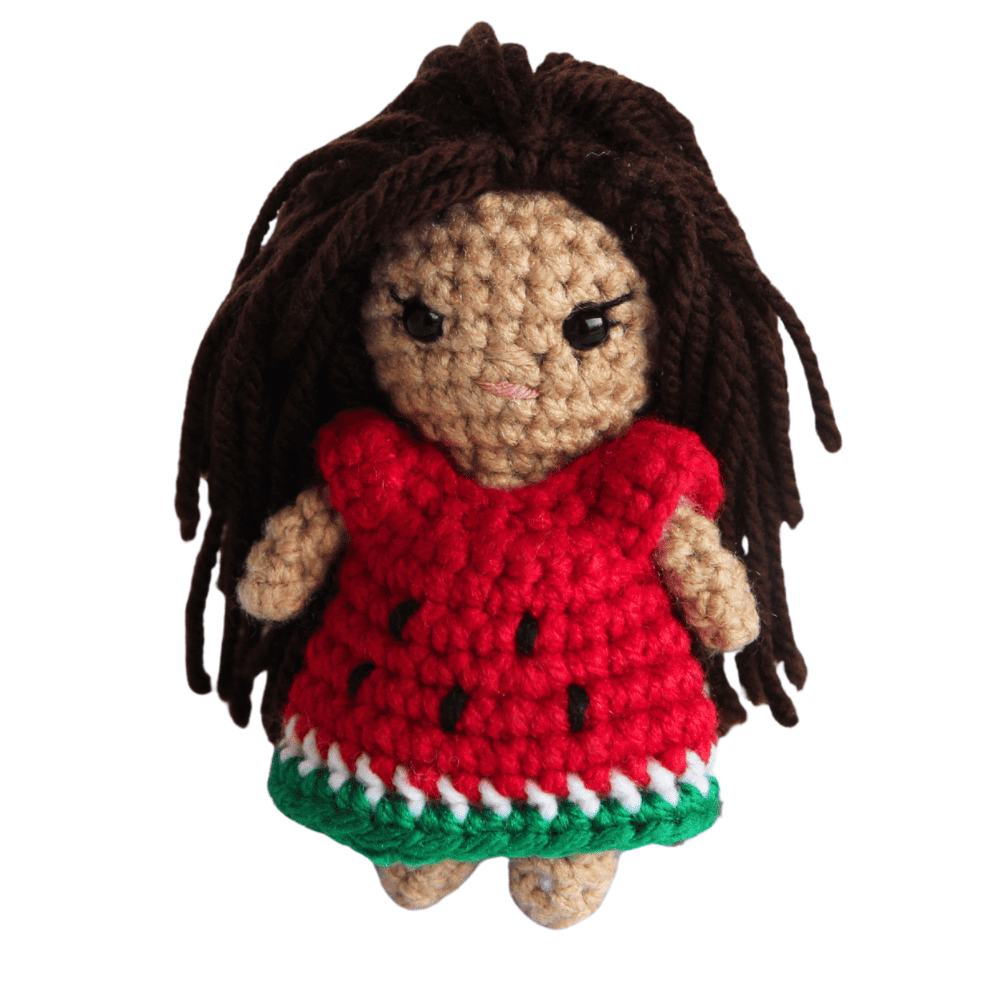 crochet doll with latched hair