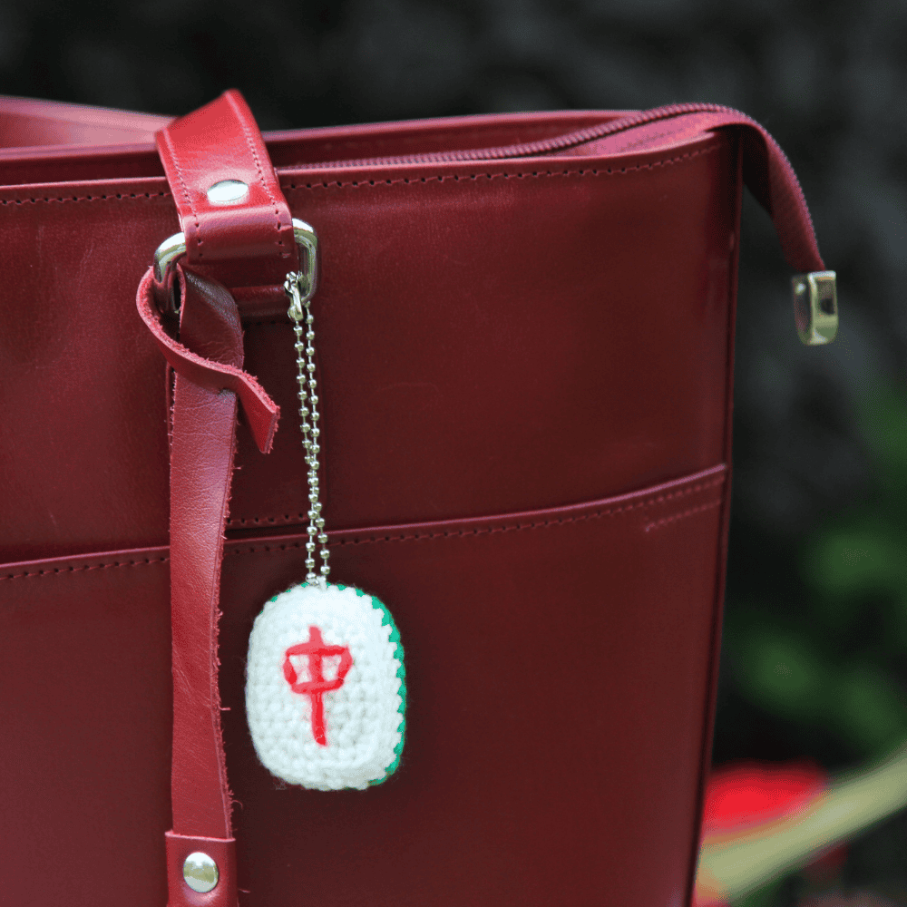 mahjong crochet bag charm