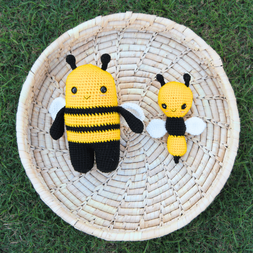 crochet bee rattle and toy